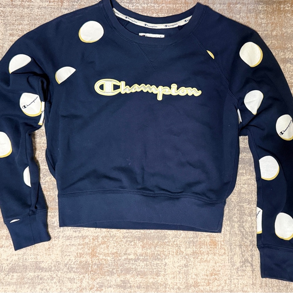 Champion Kids Navy Sweatshirt with White and Yellow Details